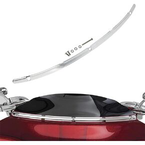 HCmotorku Motorcycle Windshield Trim Fit for Harley Touring Street Glide Electra Glide Trike FLHT FLHTC FLHTCU FLHX 2014-2023 Chrome