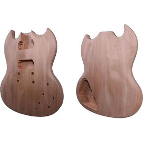 Unfinished Electric guitar body HH pickups style Set In Heel for DIY Build your own