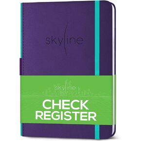 Skyline Check Register – Accounting Ledger Log Book for Income & Expenses – Transaction Checkbook for Small Business – Checking Account Notebook for Financial Transactions – A5, Hardcover, Black