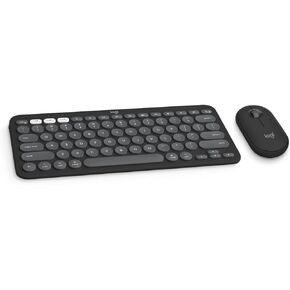 Logitech Pebble 2 Combo for Mac, Wireless Keyboard and Mouse, Slim, Quiet and Portable, Customizable, Bluetooth Mouse and Keyboard, Easy-Switch, for macOS, iPadOS - Tonal Graphite