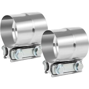 DOCAS 2.5 Inch Exhaust Clamp, Lap Joint Band Clamp Stainless Steel 2PCS