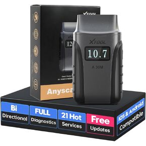 Wireless OBD2 Scanner for Android & iPhone, XTOOL Anyscan A30M 2024 Newest Bidirectional Scan Tool with Free Updates, All System Diagnostics, 21 Resets, ABS Bleed, Oil Reset, Upgraded Ver. of A30