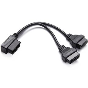 bbfly-B4 OBD II OBD2 16 Pin Splitter Extension 1 x Male and 2 x Female Extension Y Cable Adapter (1FT/30CM)