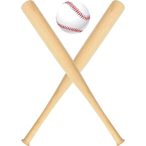 18 Inch 2 Pcs Mini Baseball Bats Wooden Baseball Bat Craft Unfinished Small Baseball Bats Unpainted Wood Baseball Bats for Painting DIY Craft Projects Ball Sports Party Favors