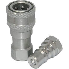 Kubota 7J612-66323 K2581-66220 Replacement Hydraulic Quick Coupler Set, 1/4" NPT