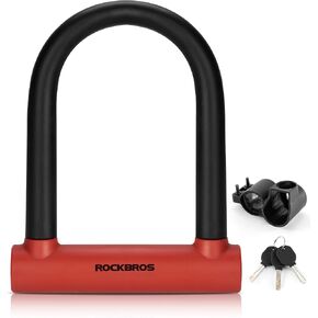 ROCKBROS U Lock Bike U Lock with Cable Heavy Duty Anti Theft Bike Lock U-Lock 4 ft Cable Mounting Bracket for Bikes eBikes Motorcycles Scooters in Kuwait