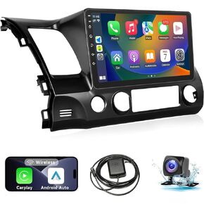 Leadfan Car Stereo Radio for Honda Civic 2006 2007 2008 2009 2010 2011 Wireless Apple CarPlay Android Auto, 10.1 Inch Touch Screen GPS Navigation Bluetooth WiFi Backup Camera Split Screen