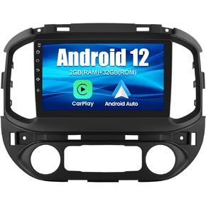 Android 12 [2G+32G] Car Stereo Radio Compatible for Car Radio Compatible for Chevy Colorado GMC Canyon 2015-2019, 9 inch GPS Navigation Built in Wireless CarPlay Android Auto DSP SWC Head Unit Auto