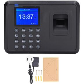 Fingerprint Time Attendance Machine, Multilingual Voice Reminder, Employee Time Clock for Offices, Factories and More (US Plug)