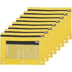 PATIKIL Pencil Pouch for 3 Rings Binder, 8 Pack Oxford Cloth Mesh Zipper Binder Pouch Pencil Case for Office Home, Purple in Saudi Arabia