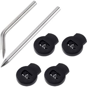KIKOOD 2pcs Baseball Glove Lacing Needle with 4pcs Glove Locks, Stainless Steel Glove Leather Replacing Tool, Baseball Softball Gloves Repair Kit for Crafts