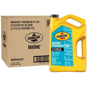 Pennzoil Marine Premium Plus 2-Cycle Synthetic Blend Motor Oil, 1 Gallon (3-Pack)