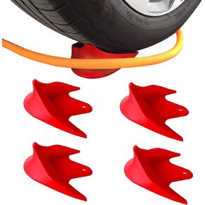 HOXWELL Hose Guide for Car Wash Tool, Heavy Duty Plastic Wash Hose for Car Detailer, Prevent Hose Stucking Under Wheels (4 PCS Red)