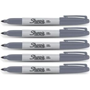 Sharpie Fine Point Marker Slate Grey Pack of 5