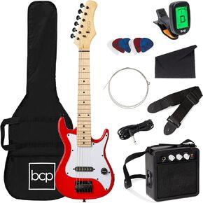 Best Choice Products 30in Kids Electric Guitar Beginner Starter Kit w/ 5W Amplifier, Strap, Gig Bag, Strings, Picks - Black