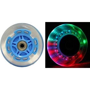 L.E.D. Scooter Wheels With Abec 9 Bearings for Razor Scooters 100mm Light Up 2-pack (Black)