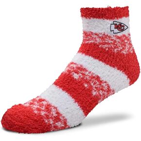 FBF NFL Cozy Soft Slipper Socks - Home Socks for Ultimate Comfort - Gameday Apparel - Luxuriously Plush and Cozy - Unisex (Kansas City Chiefs - Red, Adult One Size)