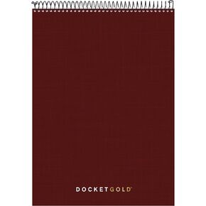 TOPS Docket Gold Project Planner, 8-1/2" x 11-3/4", Top-Wire Bound, Project Rule, Burgundy Cover, 70 Sheets (99701)