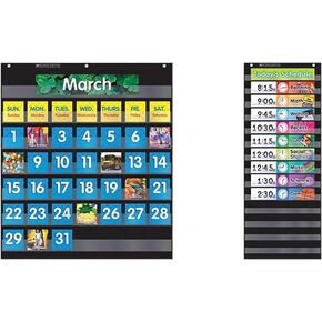 Scholastic Classroom Resources Pocket Charts for Calendar and Daily Schedule Management (SC583866, SC583865)