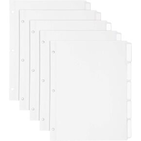 Oxford OXF11313 Custom Label Tab Dividers With Self-Adhesive Tab Labels, 5-Tab/Set, 5 Sets/Pack