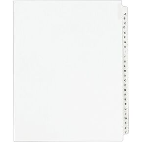 Avery Legal Dividers, Standard Collated Sets, Letter Size, Side Tabs, A-Z, 25 Tabs per Set, 1 Set (01400)