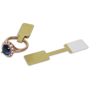 500 Self-Adhesive Blank Jewelry Price Tag Stickers for Identificationy Labeling of Rings, Necklaces, and Earrings (Khaki)