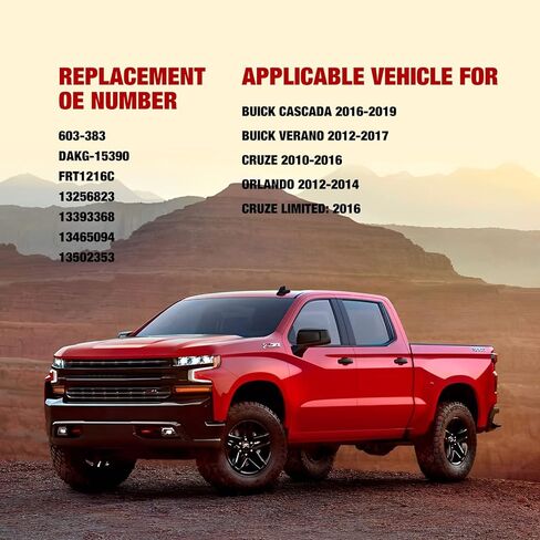 603-383 زجاجة خزان سائل التبريد مع غطاء متوافق مع Buick Cascada 2016-2019 /Verano 2012-2017، لـ Cruze 2010-2016/ Orlando 2012-2014، لـ Cruze Limited 2016 in Kuwait