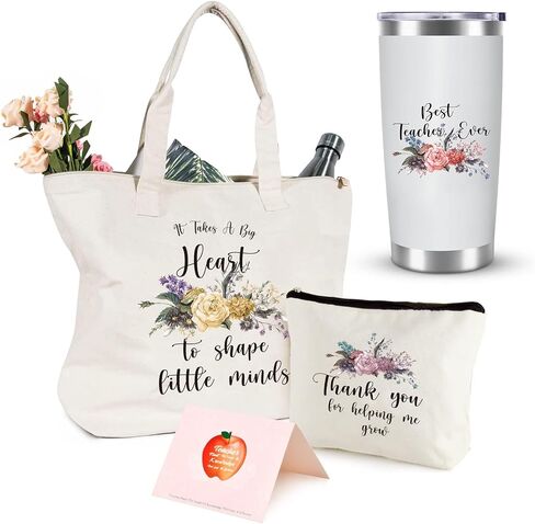 Teacher Appreciation Gift, Teacher Gifts for Women, Thank You Gifts for Teacher, End of Year Teacher Gift, Teacher Gift with 20oz Teacher Tumbler, Teacher Tote Bag, Cosmetic Bag in Saudi Arabia