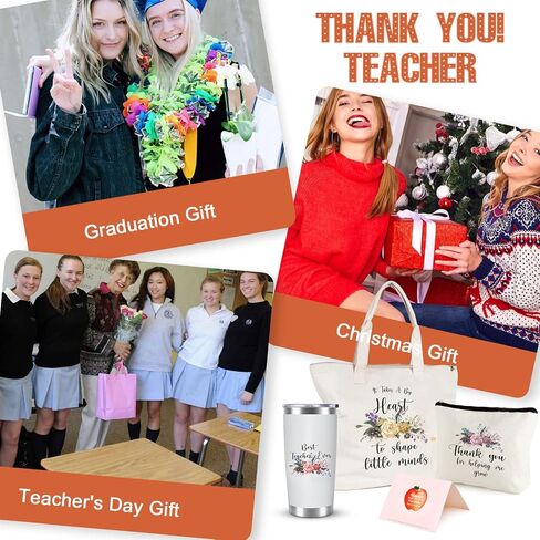 Teacher Appreciation Gift, Teacher Gifts for Women, Thank You Gifts for Teacher, End of Year Teacher Gift, Teacher Gift with 20oz Teacher Tumbler, Teacher Tote Bag, Cosmetic Bag in Saudi Arabia