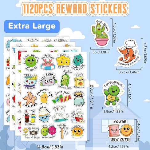 1120 Pcs Punny Reward Stickers for Kids Punny Labels Fun Teacher Stickers for Classroom Students Motivational Stickers Inspiration Positive Accents Cute Encouraging Incentive Stickers for School Chart in Saudi Arabia