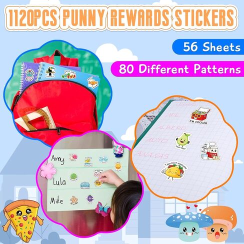 1120 Pcs Punny Reward Stickers for Kids Punny Labels Fun Teacher Stickers for Classroom Students Motivational Stickers Inspiration Positive Accents Cute Encouraging Incentive Stickers for School Chart in Saudi Arabia