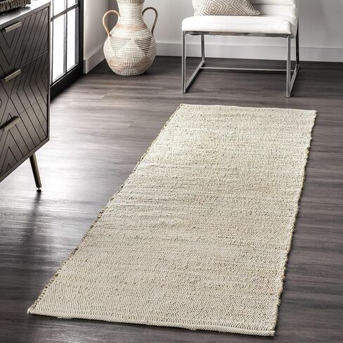 سجادة NuLOOM Elfriede Farmhouse من مزيج الجوت، مقاس 2' 6" × 6'، طبيعية in Saudi Arabia
