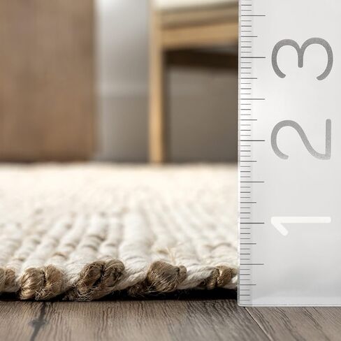 سجادة NuLOOM Elfriede Farmhouse من مزيج الجوت، مقاس 2' 6" × 6'، طبيعية in Saudi Arabia