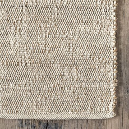 سجادة NuLOOM Elfriede Farmhouse من مزيج الجوت، مقاس 2' 6" × 6'، طبيعية in Saudi Arabia