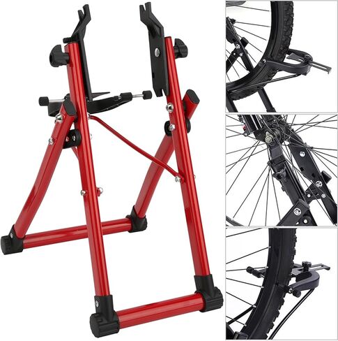 Bike Repair Tool, With Ruler and Thimble Compact Design Sutrdy Bicycle Wheel Truing Stand Convenient with Foldable Aluminum Alloy for Bicycle Repair in Saudi Arabia
