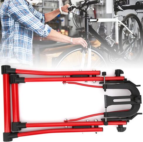 Bike Repair Tool, With Ruler and Thimble Compact Design Sutrdy Bicycle Wheel Truing Stand Convenient with Foldable Aluminum Alloy for Bicycle Repair in Saudi Arabia