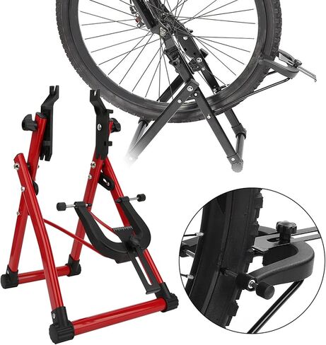 Bike Repair Tool, With Ruler and Thimble Compact Design Sutrdy Bicycle Wheel Truing Stand Convenient with Foldable Aluminum Alloy for Bicycle Repair in Saudi Arabia