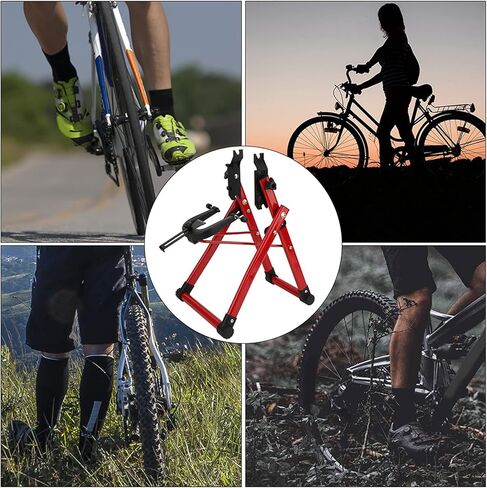Bike Repair Tool, With Ruler and Thimble Compact Design Sutrdy Bicycle Wheel Truing Stand Convenient with Foldable Aluminum Alloy for Bicycle Repair in Saudi Arabia