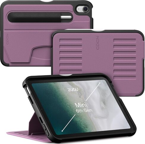 حافظة Zugu لجهاز iPad Mini 6 لعام 2021 - حافظة واقية نحيفة - جيب قلم Apple - حماية من السقوط بطول 5 أقدام - حامل مغناطيسي آمن 7 زوايا - غطاء للنوم/الاستيقاظ (يناسب الطراز # A2567، A2568، A2569) in Saudi Arabia