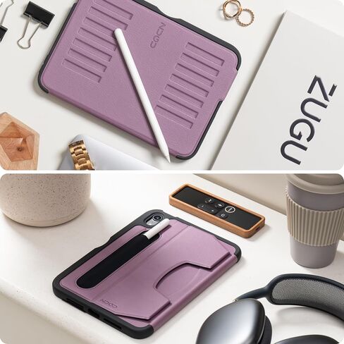 حافظة Zugu لجهاز iPad Mini 6 لعام 2021 - حافظة واقية نحيفة - جيب قلم Apple - حماية من السقوط بطول 5 أقدام - حامل مغناطيسي آمن 7 زوايا - غطاء للنوم/الاستيقاظ (يناسب الطراز # A2567، A2568، A2569) in Saudi Arabia