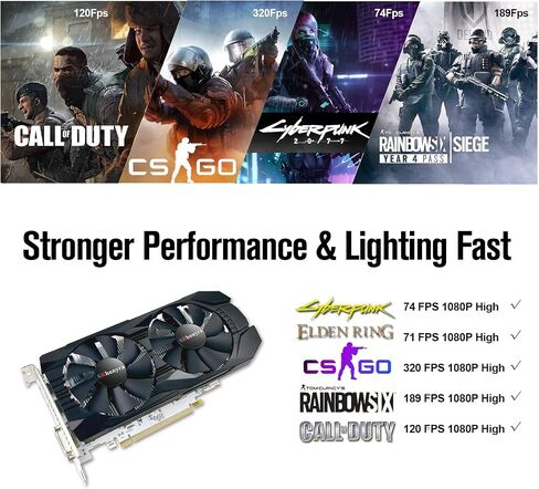 Radeon RX 590 GME 8GB GDDR5 Graphics Card White PCB Gaming Video Card 2304SP 256-Bit PCIe 3.0 x16 6-Pin Connector Desktop Computer Gaming GPU with HDMI, DisplayPort & DVI Ports in Saudi Arabia