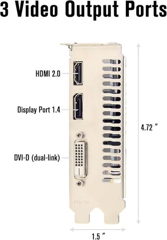 Radeon RX 590 GME 8GB GDDR5 Graphics Card White PCB Gaming Video Card 2304SP 256-Bit PCIe 3.0 x16 6-Pin Connector Desktop Computer Gaming GPU with HDMI, DisplayPort & DVI Ports in Saudi Arabia