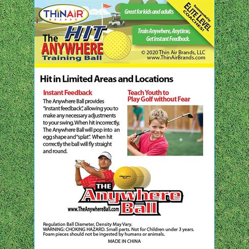 كرة جولف من Nature Bound The Anywhere، باللون الأصفر، 12 عبوة في حقيبة شبكية، مصممة لممارسة المهارات ومهارات القيادة in Kuwait