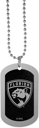 NHL Siskiyou Sports Fan Shop Florida Panthers Chrome Tag Necklace 26 inch Black in Saudi Arabia