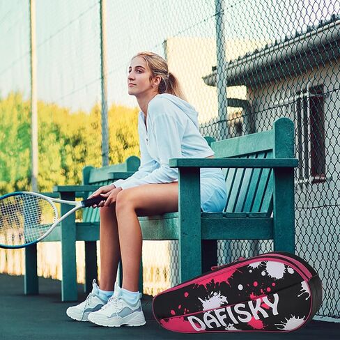 حقيبة تنس مضرب 3 من دافسكي - حقيبة مضرب تنس ممتازة للرجال والنساء، حقيبة تنس خفيفة الوزن لجميع الأعمار، لاعبي التنس المحترفين أو المبتدئين in Kuwait