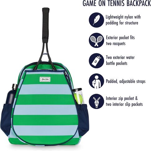 Ame & Lulu Game On Tennis Backpack - Contains Padded & Adjustable Straps - Two Exterior Water Bottle Pockets in Saudi Arabia