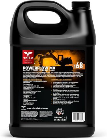 TRIAX Powerflow MV 68 Premium HLP Hydraulic Oil, 6000 Hour Extended Life, Double Anti-Wear, True All Season, -40 F Pour Point (1 Gallon) in Saudi Arabia