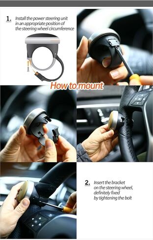 Mini Power Handle Steering Wheel Spinner Knob for All Car (Gray) in Kuwait