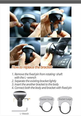 Mini Power Handle Steering Wheel Spinner Knob for All Car (Gray) in Kuwait