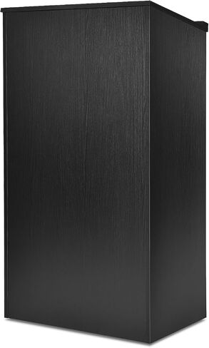QuicMiou Podium Stand Freestanding Lectern Reception Desk with 4 Wheels, for Speaker with 2 Storage Shelves for Pulpits, Churches, Restaurants, and Classrooms (Black) in Saudi Arabia